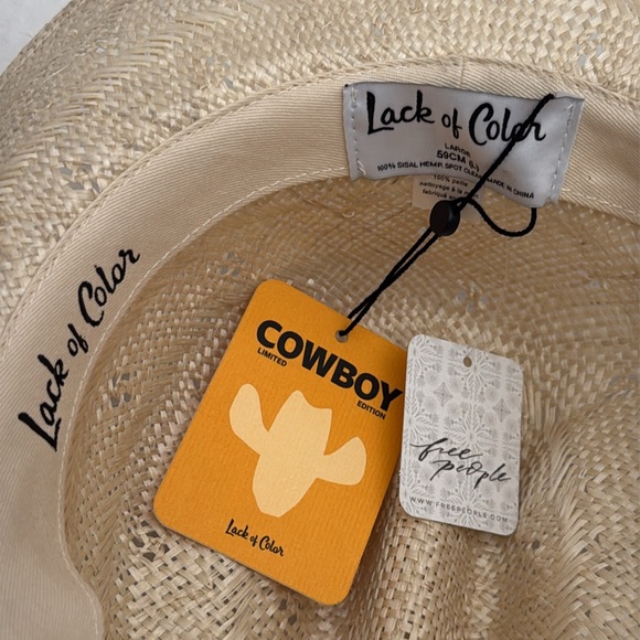 {NWT} Lack of Color | Free People Desert Rose Sisal Hemp Straw Cowboy Hat (L) - Picture 11 of 16